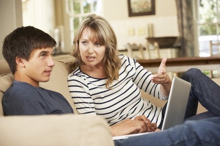 Mom and Teen Son Talking